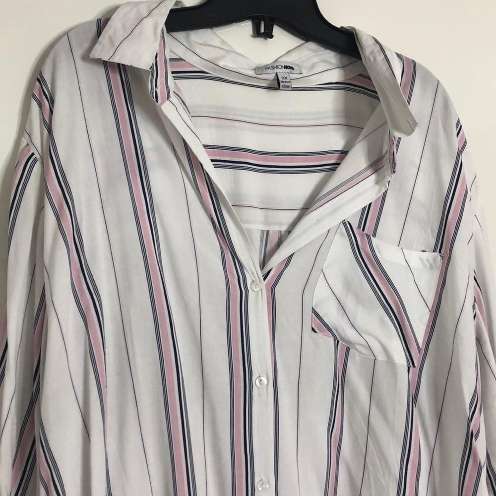 PLUS SIZE BUTTON DOWN - Picture 2 of 3